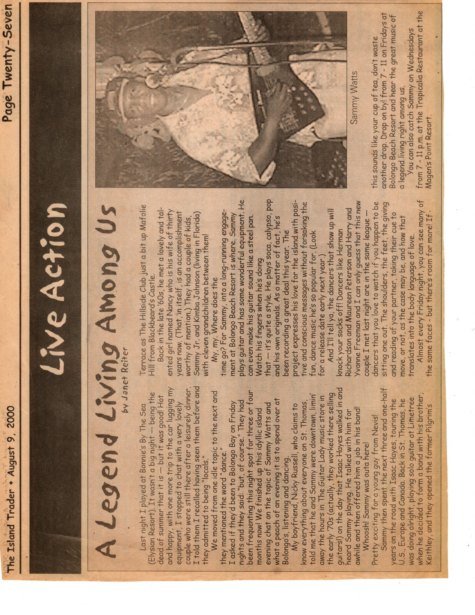 A Legend Living Among Us newspaper feature