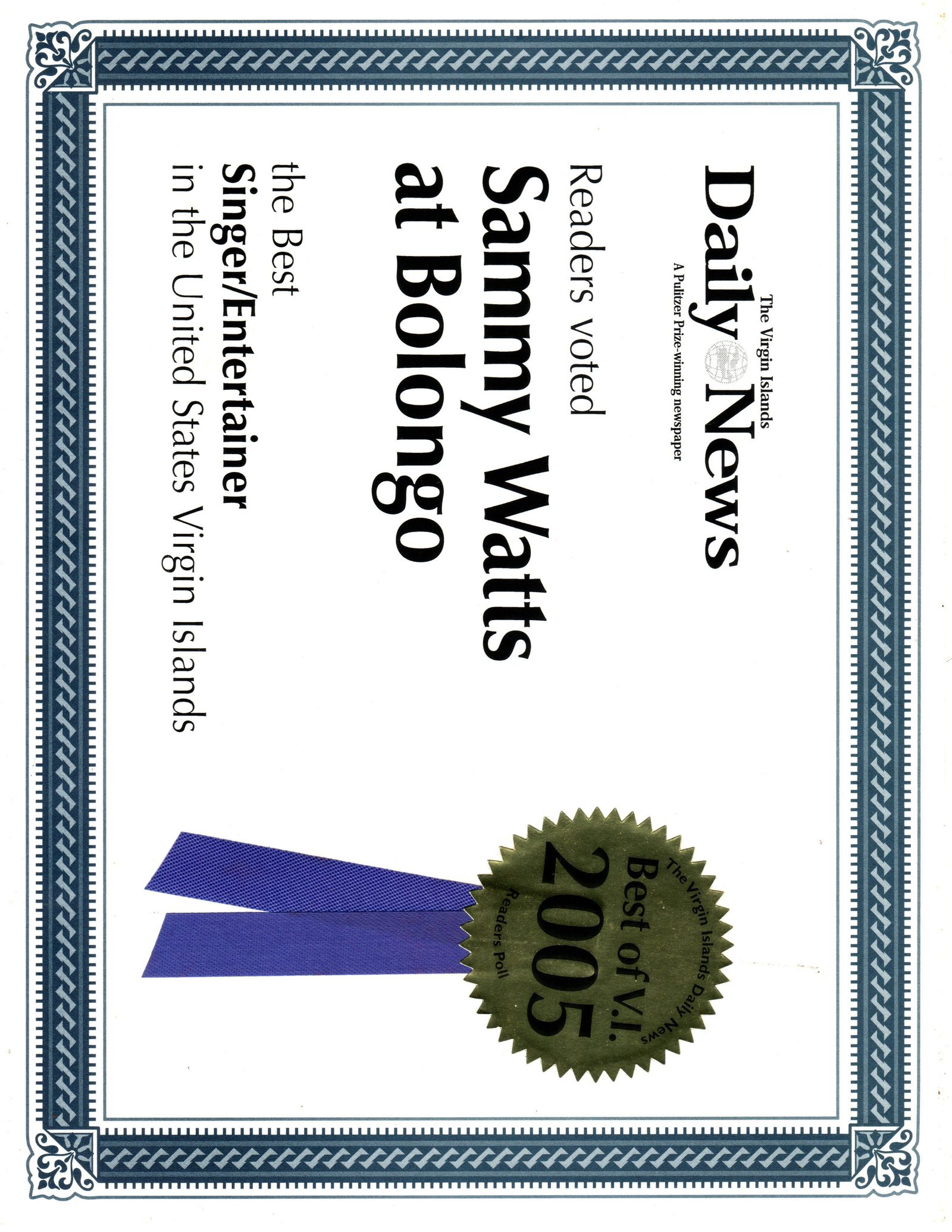 Daily News feature, Sammy Watts at Bolongo